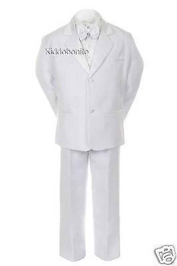 Baby Toddler Kid Teen 1st Communion Wedding Formal White Tuxedo Boy Suit sz S-20