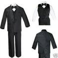 thumbnail image 1 of Baby Toddler Kid Teen Boy Wedding Formal Shawl Lapel Tuxedo Black Suit S-4T 5-18, 1 of 5