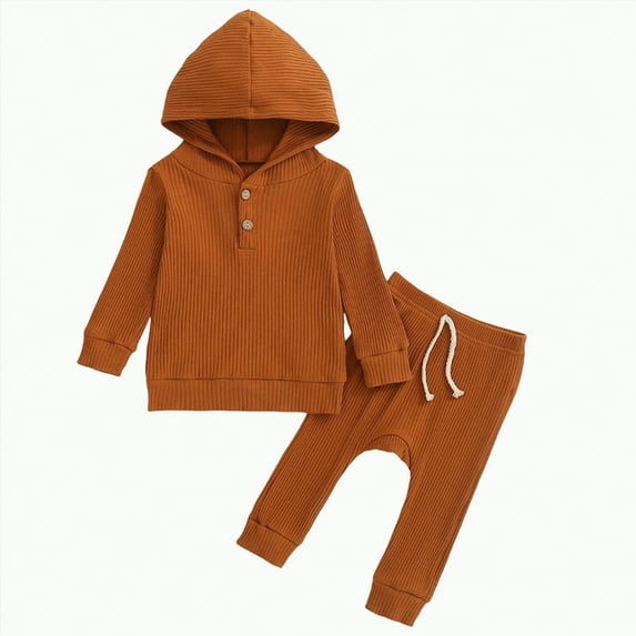 Baby Toddler Kids Boy Clothing Set Little Boys Spring Fall Hooded Long Sleeve Stretch 2T-5T Pajama 2Pcs