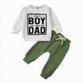 thumbnail image 1 of Baby Toddler Kids Boy Clothing Set Spring Fall Letter Print Long Sleeve Elastic Waist 1T 2T 3T Everyday Outfit 2PCS, 1 of 9