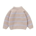 Baby Toddler Kids Girls Boys Stripe Long Sleeve Sweaters Warm Casual