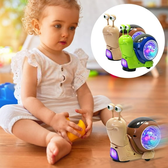 Baby Toddler Luminous Snail Toy, Electric Snail Toy Tummy Time Crawling Snail Toys Musical Toys with Light-up Music, Baby Crawling Snail Toys Interactive Sensory Toy Christmas Birthday Gift