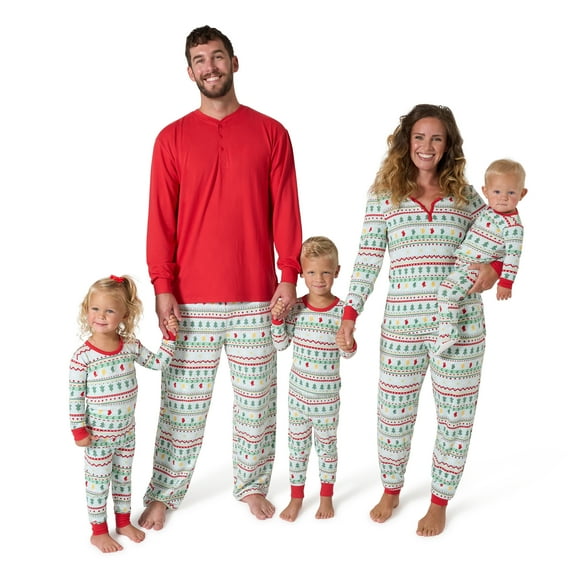 Baby & Toddler Neutral Mint/Red Holiday Family Pajamas