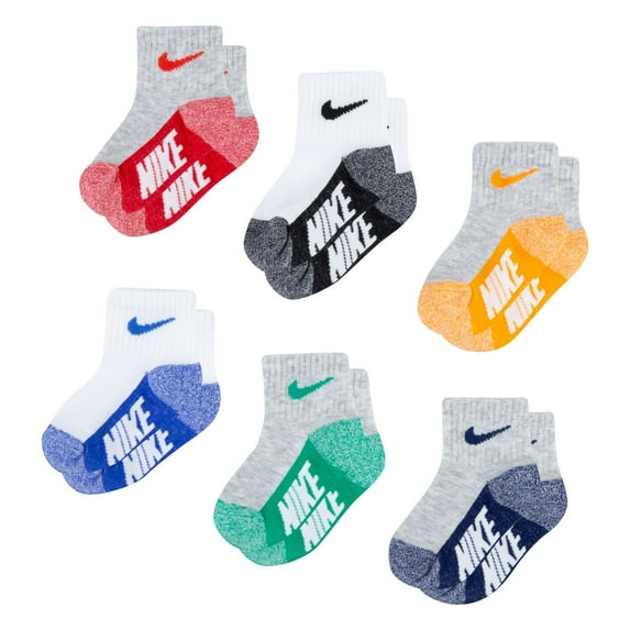 Baby & Toddler Nike Ankle Socks 6-Pack Color: Gray Multi Size: 12-24MONTH