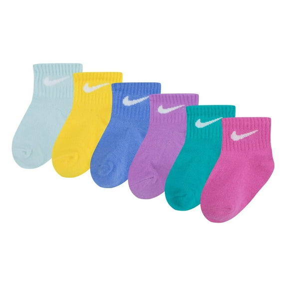Baby & Toddler Nike Swoosh 6-Pack Ankle Socks Color: Pastel Size: 6-12MONTHS