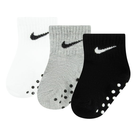 Baby & Toddler Nike Swoosh Ankle Gripper Socks 3-Pack Color: Grey Size: 2T-4T