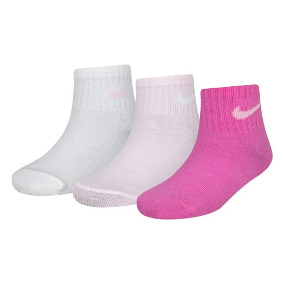 Baby & Toddler Nike Swoosh Ankle Gripper Socks 3-Pack Color: Pink Size: 2T-4T