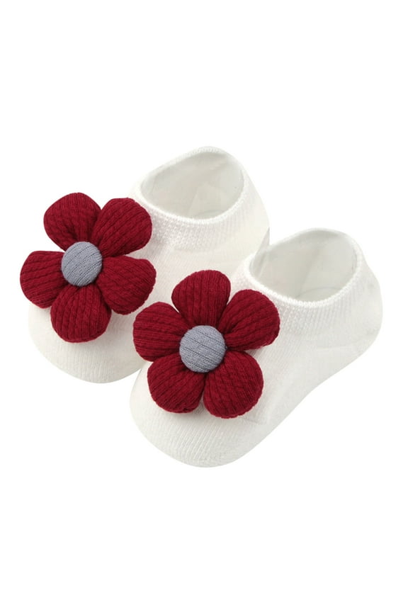 Baby Toddler Non Socks Little Girls Cute Flowers Bowknot Cartoon Floor Socks Baby Things for Girls Medias for Girls