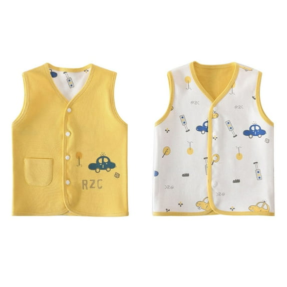 Baby Toddler Reversible Vest Warm Sleeveless Jacket Spring Winter Children Waistcoat0 0-5 Years