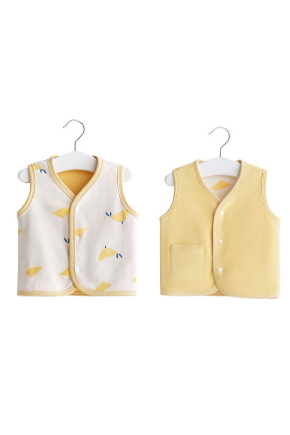 Baby Toddler Reversible Vest Warm Sleeveless Jacket Spring Winter Children Waistcoat0 0-5 Years