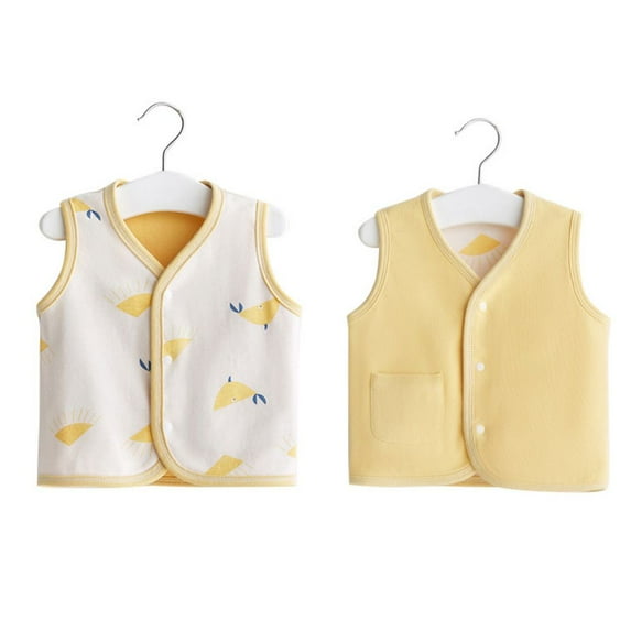 Baby Toddler Reversible Vest Warm Sleeveless Jacket Spring Winter Children Waistcoat0 0-5 Years