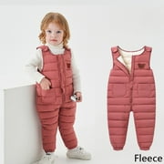 BAOZHUSS Baby Toddler Snow Bib Overalls Snowsuit,Baby Boys Girls Winter Warm Down Pants Thicken Windproof Water-Resistant Ski Pants