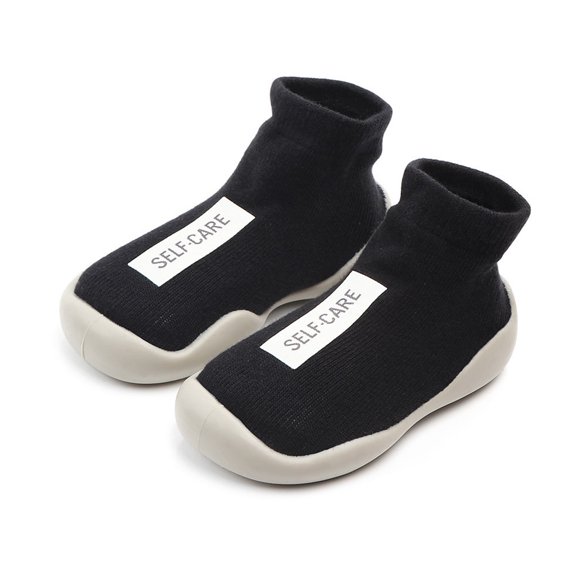 Baby Toddler Sock Shoes Infant TPE Soft Thick Sole Breathable Cotton First Walking Shoes Anti-Slip for Kids Baby Girls Boys