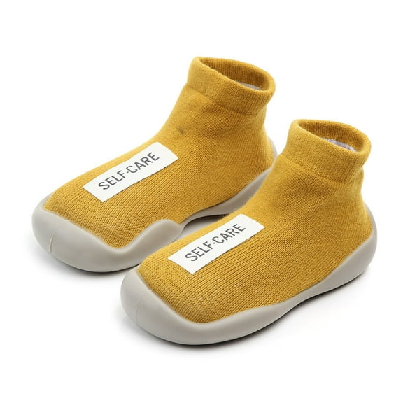 Baby Toddler Sock Shoes Infant TPE Soft Thick Sole Breathable Cotton First Walking Shoes Anti-Slip for Kids Baby Girls Boys