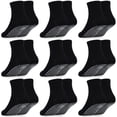thumbnail image 1 of Baby Toddler Socks with Grip- 9 Pairs Anti-Skid Infant Socks for Crawling Walking Playing Non Slip Kids Boys Socks(02 Black,1-3T), 1 of 5