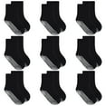 thumbnail image 1 of Baby Toddler Socks with Grip- 9 Pairs Anti-Skid Infant Socks for Crawling Walking Playing Non Slip Kids Boys Socks(02 Black,6-12 Months), 1 of 5