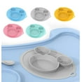 Baby Toddler Suction Placemat Plate,Feeding Mat Plates for with Divider Sections for Babies,Non