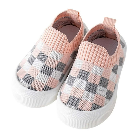Baby Toddler Walking Shoes - Non- Breathable Slippers with Soft Rubber Sole - Baby Boys & Girls On Sneakersï¼Color:Pink,Size:6)