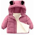 thumbnail image 1 of Baby Toddler Winter Fleece Coat Boys Girls Cute Hooded Outerwear Jackets with Pockets, 1 of 6