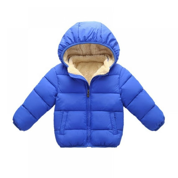 Baby Toddler Winter Fleece Lined Jackets With Hooded for Girls Boys Cotton Warm Lined Coat Outerwear