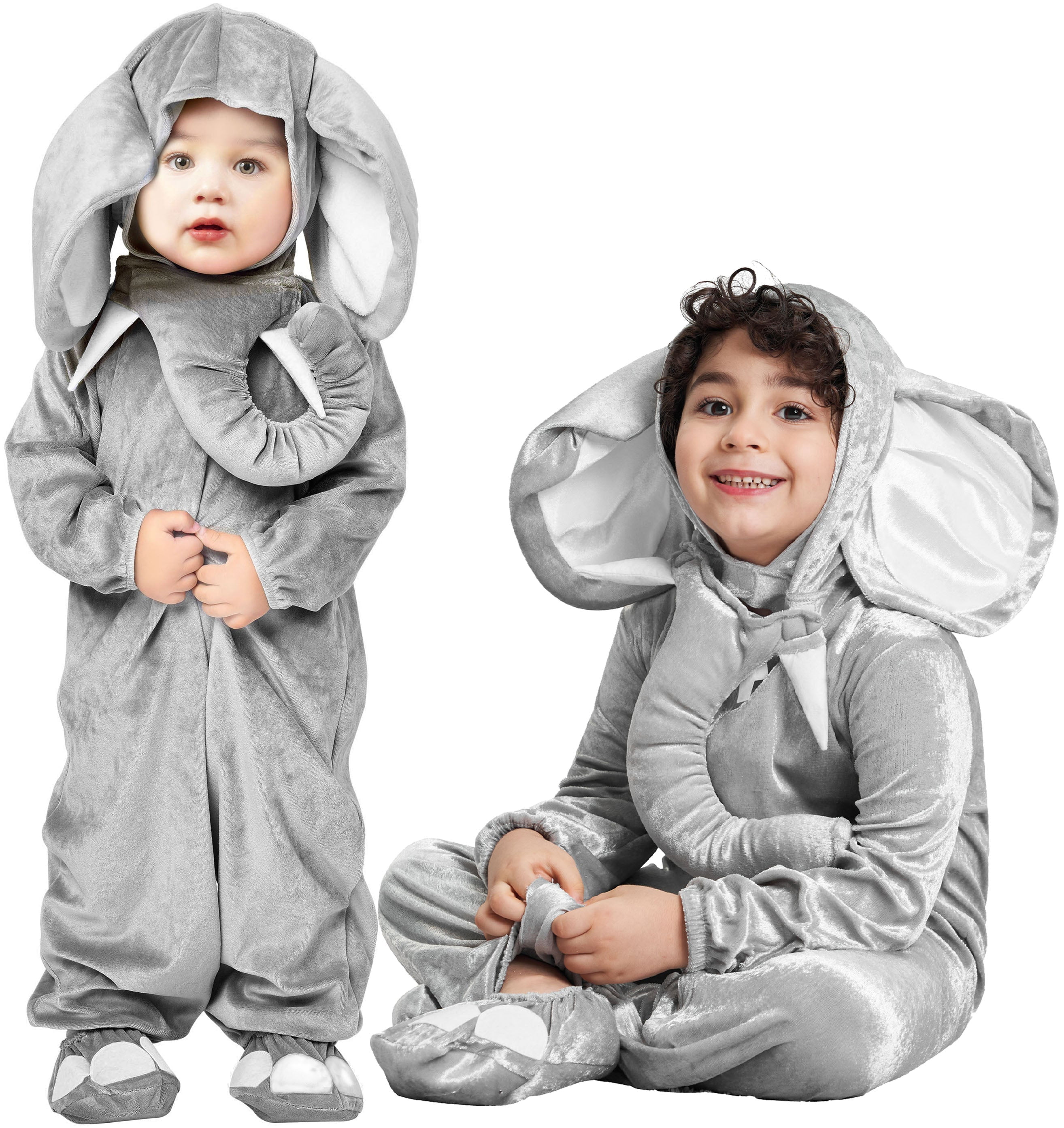Elephant Hooded Velvet Winter Suit for Kids – Navy Blue main image 1