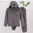 thumbnail image 1 of Baby Toddlers Fleece Sweatshirt Set Hooded Winter Warm Tracksuit Outfit Tops And Pants Sets Infant Pullover Soft Cute Solid Two Piece Clothes Girls Boys Gray 3-4 Years, 1 of 3