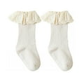 thumbnail image 1 of Baby Toddlers Girls Cotton Princess Style Ruffles Lace Top Frilly Mesh Socks Pack Dress Socks, 1 of 3