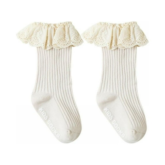 Baby Toddlers Girls Cotton Princess Style Ruffles Lace Top Frilly Mesh Socks Pack Dress Socks