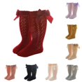 thumbnail image 1 of Baby Toddlers Girls Knee High Socks 1 Pack Bow Long Stockings Ruffled Socks Leggings, 1 of 3
