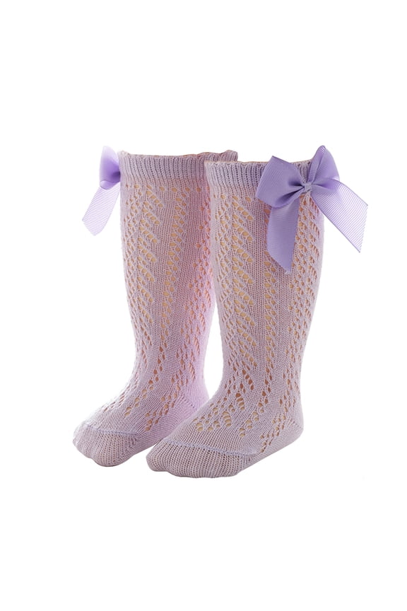Baby Toddlers Girls Knee High Socks 1 Pack Bow Long Stockings Ruffled Socks School Leggings Boys Cotton Socks