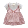 thumbnail image 1 of Baby Toddlers Girls Tutu Dress Sweet Short Sleeve Shirt Sling Lace Dress First Birthday Skirt Outfits Casual Dress Princess Party Dresses for 0-24M, 1 of 3