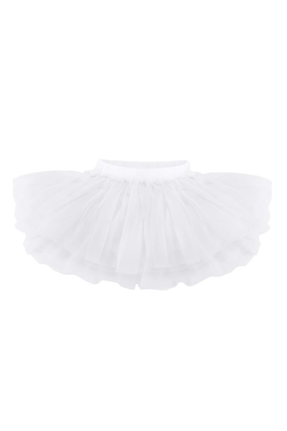Baby Toddlers Girls Tutu Skirt with Ruffled Pants Diaper Cover Birthday Holiday Party Tulle Skirt