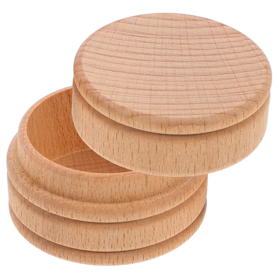 WEAVILUX Baby First Tooth Keepsake Box, Round Wooden Design Sealed Lid for Safe Storage and Cherished Memories