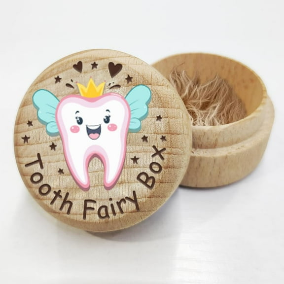 Baby Tooth Fairy Box 3D Tooth Case Keepsake Holder Tooth Princess Cute Container Box to Keep the Childhood Memory DIY