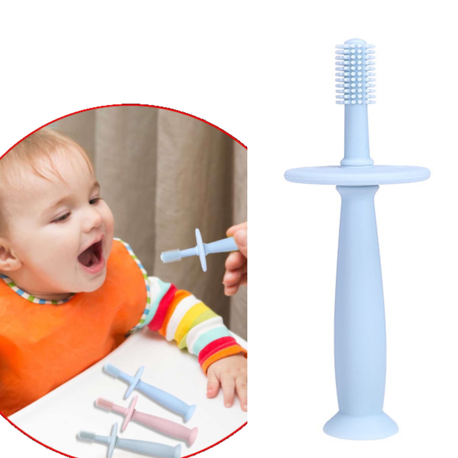 Baby Toothbrush Toddler Oral 360°Care Teether Brush, Extra Soft Bristle