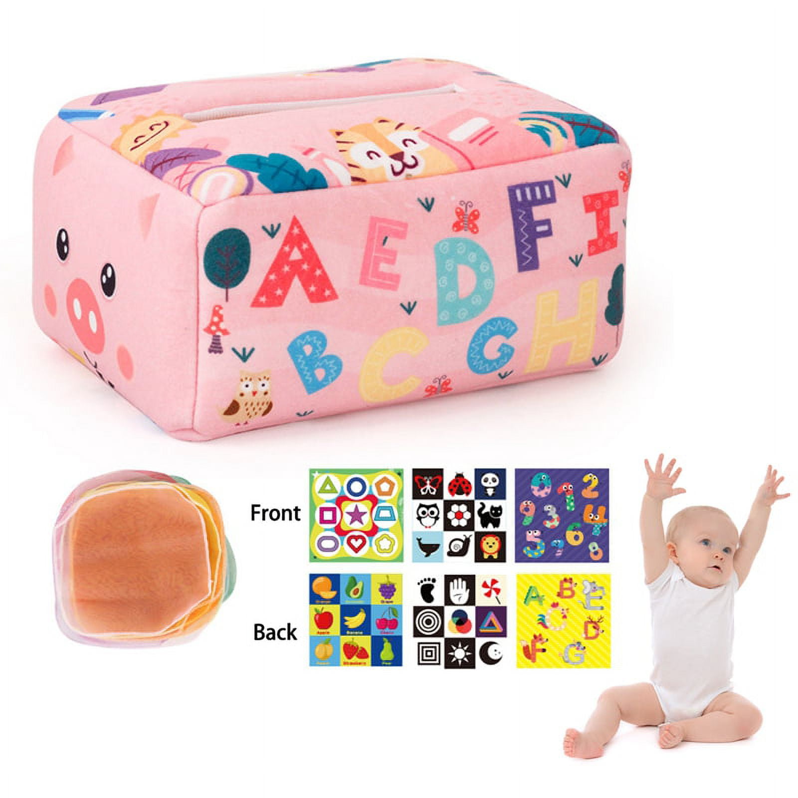 Baby Toy 6 Months Montessori Toy Tissue Box Sensory Toy With 10 ...