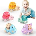 thumbnail image 1 of Baby Toy Car, Soft Rubber Push and Go Car for 1 2 Year Old Baby, 5PCS Rattle and Roll Car with Playmat/Storage Bag, Birthday Gift for  2 3 Year Old Boy, 1 of 10
