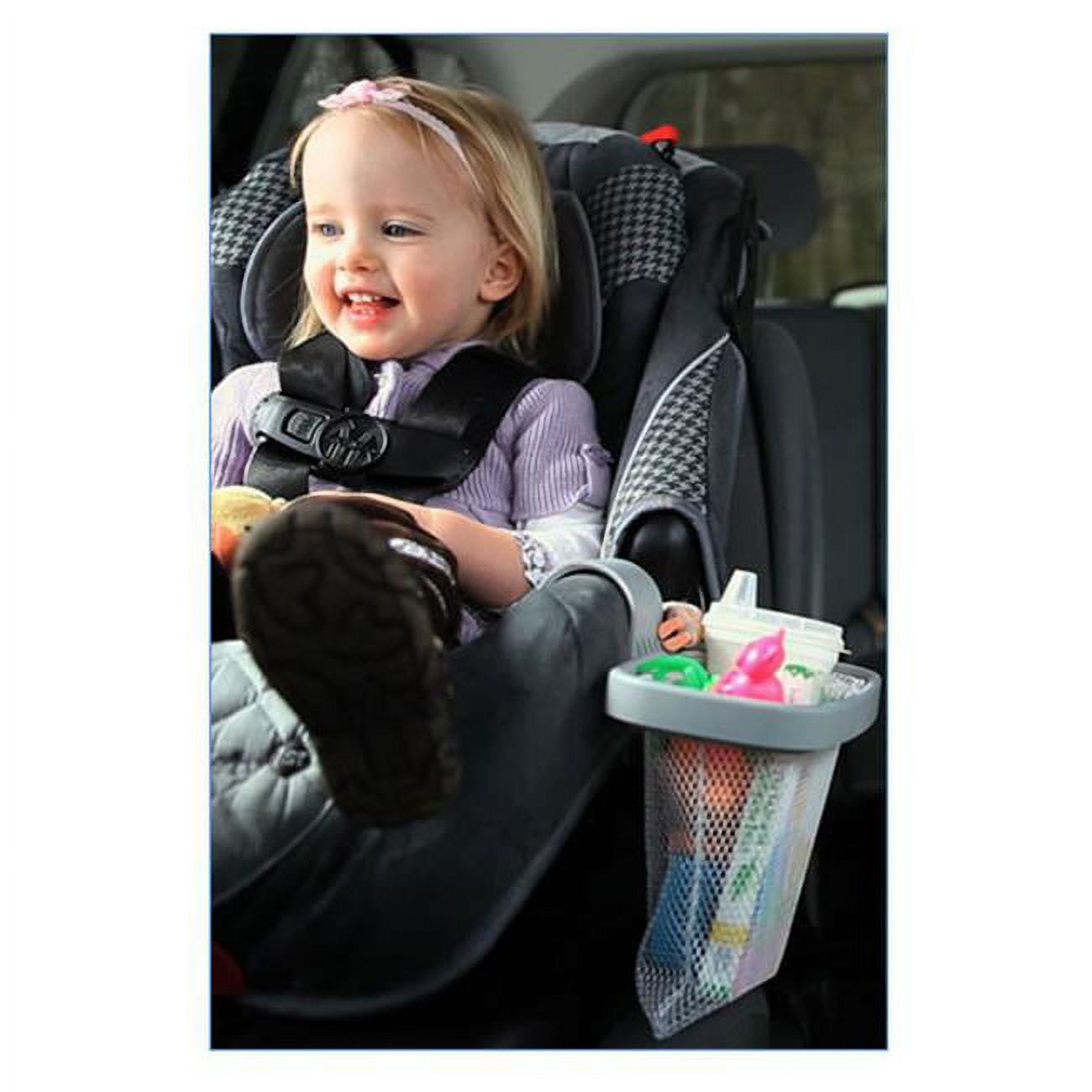 Gray Mesh Baby Toy Organizer for Car Seats, 2 Pack