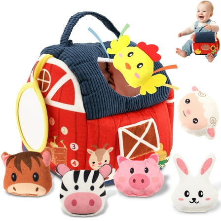 Baby Toy for 6 Month and Up Chick Growth Barn Farm Playhouse Montessori Sensory Toy Baby Easter Basket Stuffers 6.3*5.9*9.06in