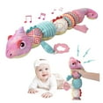thumbnail image 1 of Baby Toys 0-6 to 12 Months, Musical Infant Toys with Multi-Sensory Crinkle, Rattle and Textures, Soft Stuffed Animal Newborn Toys for 0-3-6-12 Month Old Baby Girls - Chameleon, Pink, 1 of 7