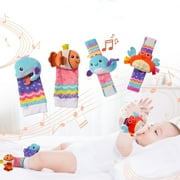Baby Toys 0-6 Months,Baby Socks Baby Rattles 0-12 Months Infant Toys Baby Wrist Rattles Socks Set for Baby Gifts Baby Shower Gifts - Newborn Toys for 0-3 0-12 Months Birthday Gifts