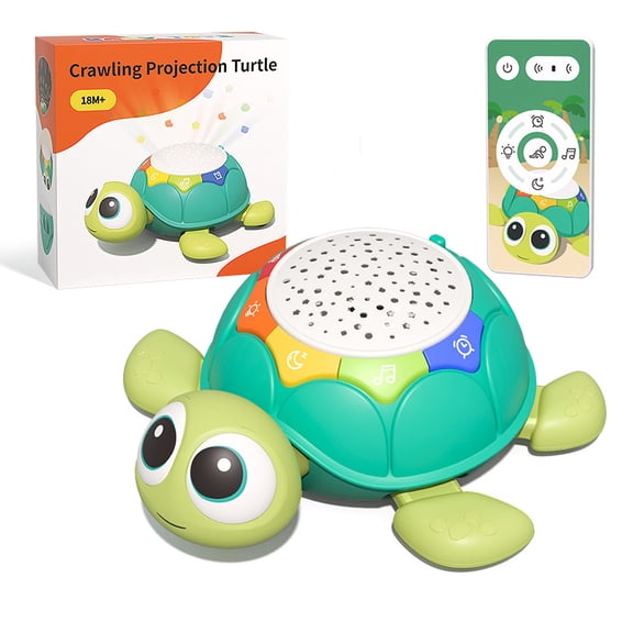 Baby Toys 5 in 1 Melody Projector Turtle - Interactive Sensory Wiggling Toys for Infant Tummy Time, Educational Birthday Holiday Gifts for Toddlers Boys & Girls