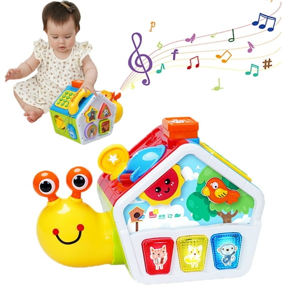 Adofi 10 in 1 Musical Crawling Snail Toys, 1 Pack