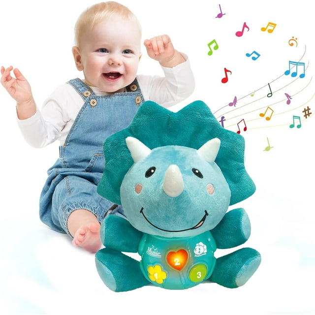 Baby Toys 612 Months, Baby Plush Stuffed Toys for 1 Year Old, Dinosaur Musical Sensory Toys for