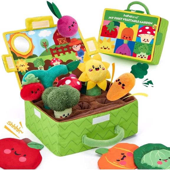 Baby Toys 6 - 12 Months,Montessori Sensory Learning Toy with Rattles Mirror Squeaker Baby Gifts