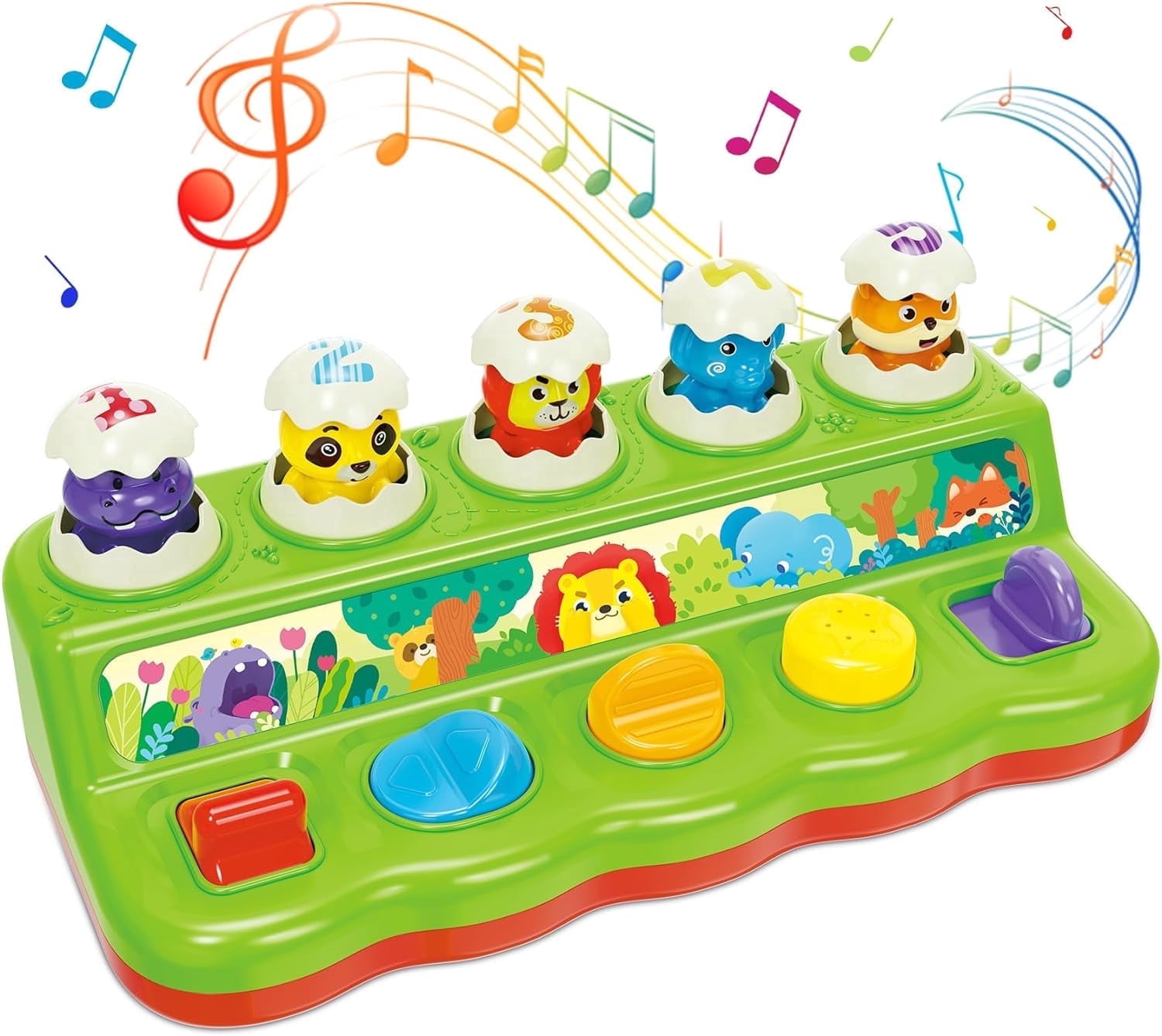Baby Toys 6 to 12 Months, Musical Pop-Up Cause and Effect Toy with Light & Music for 12-18 Months, Learning Educational Infant Toys