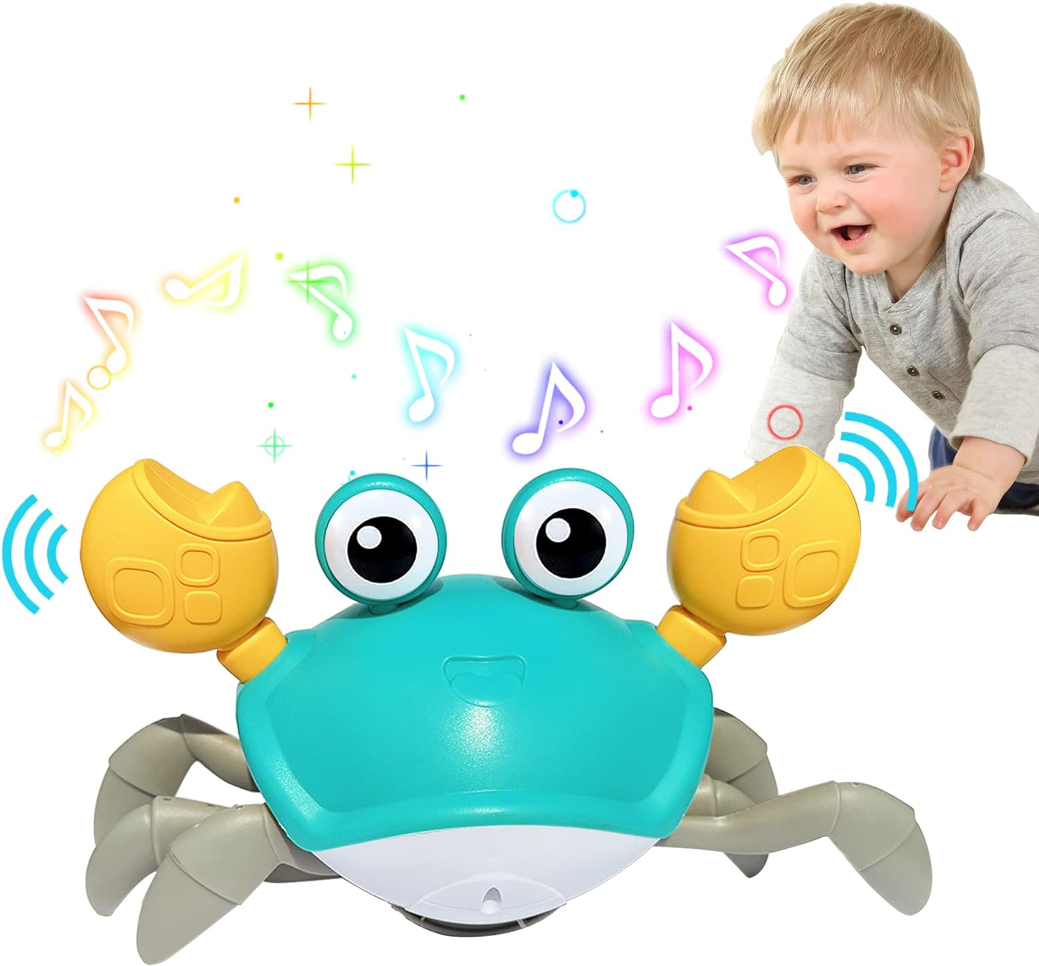 Baby Toys Crawling Crab Interactive LightUp Musical Sensory Toy for