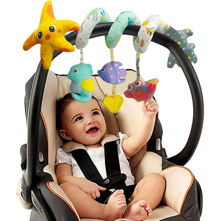 Baby Toys Infant Carseat Toy Car Seat Toys Gifts for 0 6 6 12 Months Stroller Toy for Newborn Babies Boy Girl 3 6 Month Spiral Hanging Bassinet Crib Toy 0 3 4 5 6 7 8 9 10 11 Soft Sensory Toy Gift Wal...