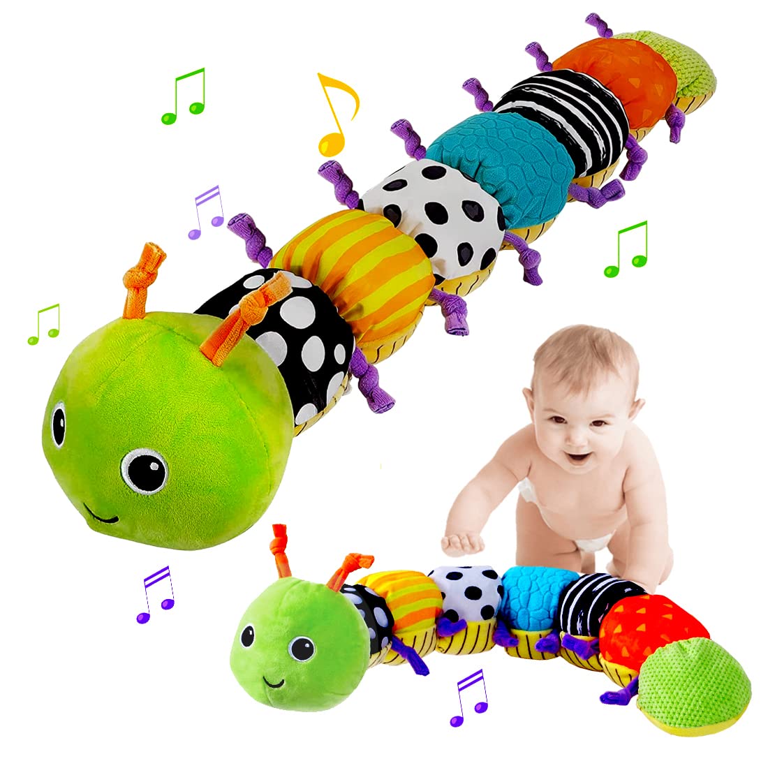 Baby Toys Musical Caterpillar, Infant Stuffed Animal Toys with Multi