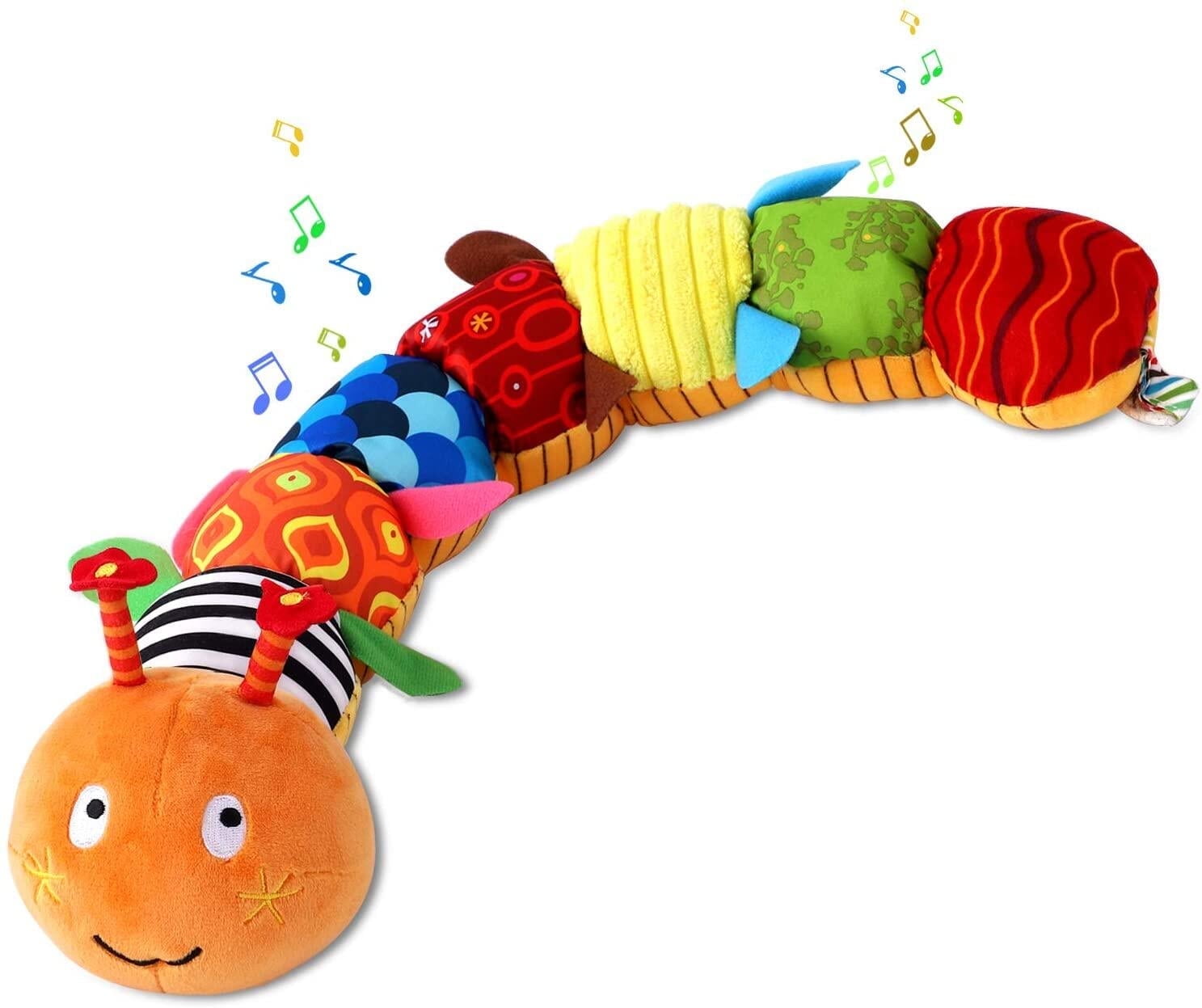 Baby Toys 0-6 Months, Sensory Soft Musical Caterpillar Rattle Infant Toy Gifts for Newborn 1 2 Year Old Boys Girls
